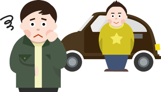 友人の車を借りてドライブするとき イメージ